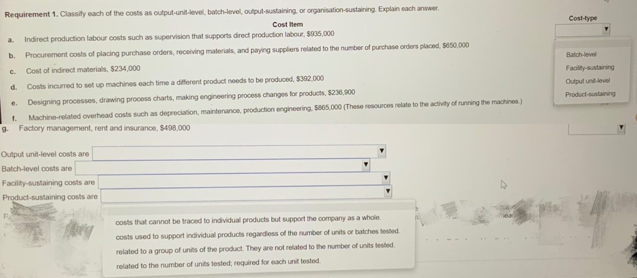 solved-cost-type-a-batch-level-facility-sustaining-chegg