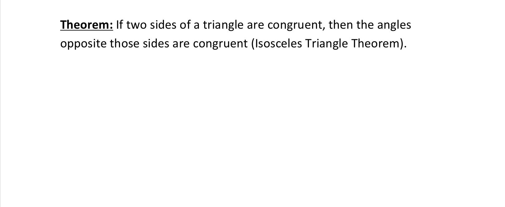 Solved Theorem If Two Sides Of A Triangle Are Congruent 1127