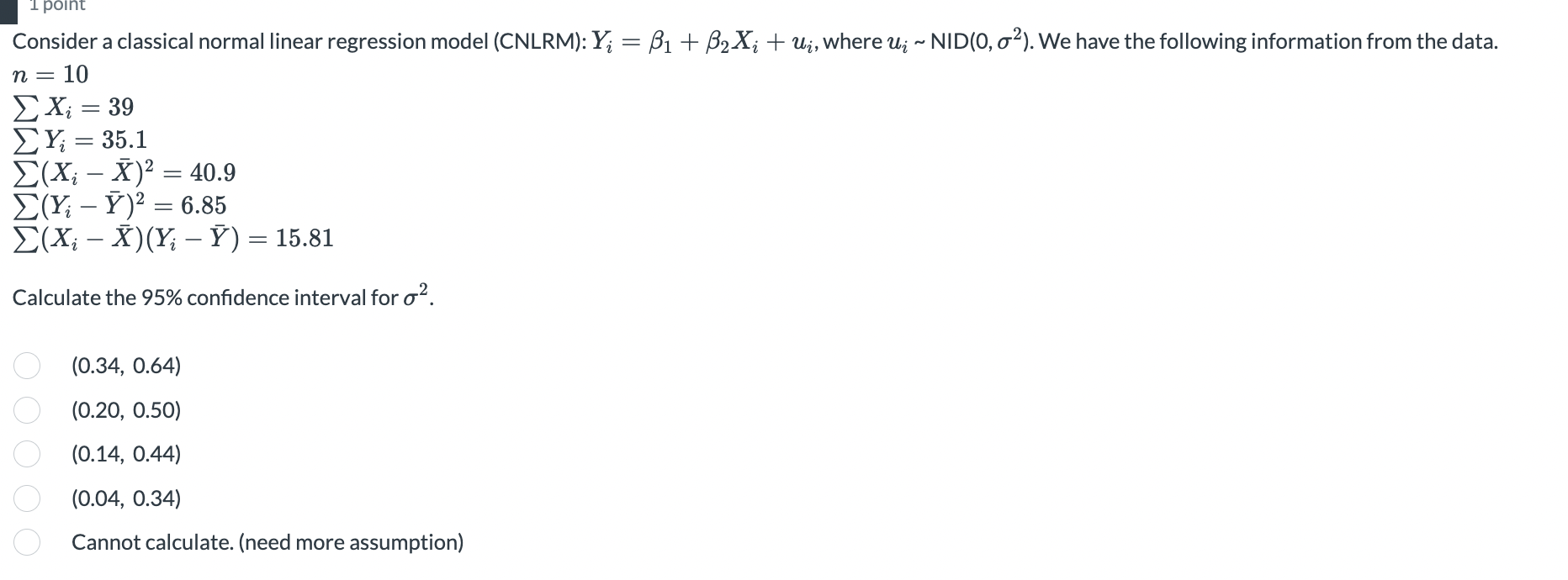 Solved Consider A Classical Normal Linear Regression Model 7234