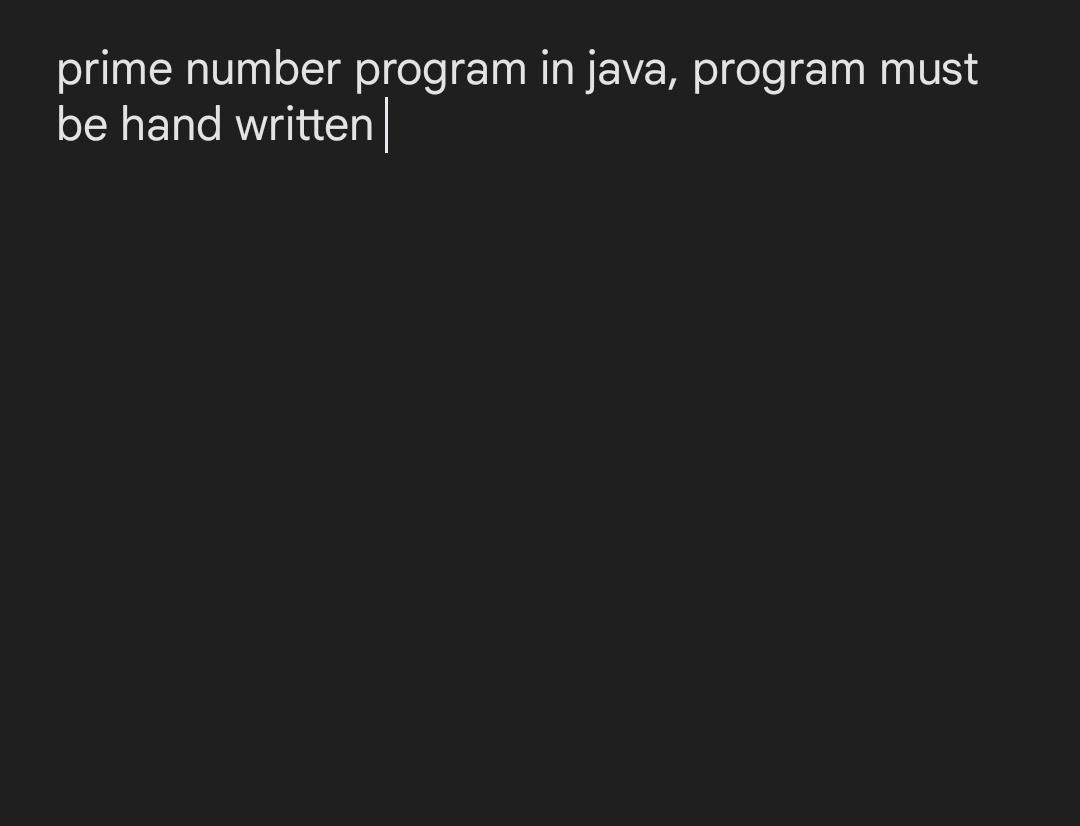 Solved Prime Number Program In Java, Program Must Be Hand | Chegg.com