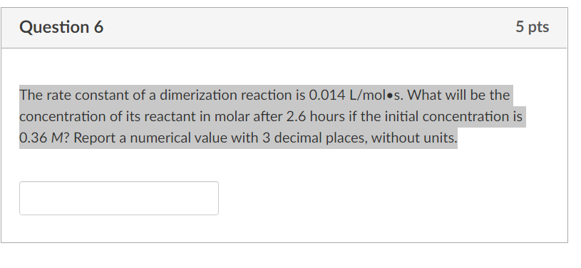 Solved 6 1 Consider A Simple Model Of Dimerization Two Chegg Com