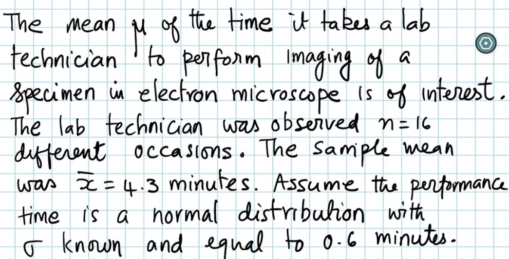 Solved The Mean M The Time It Takes A Lab M Of Technician To | Chegg.com