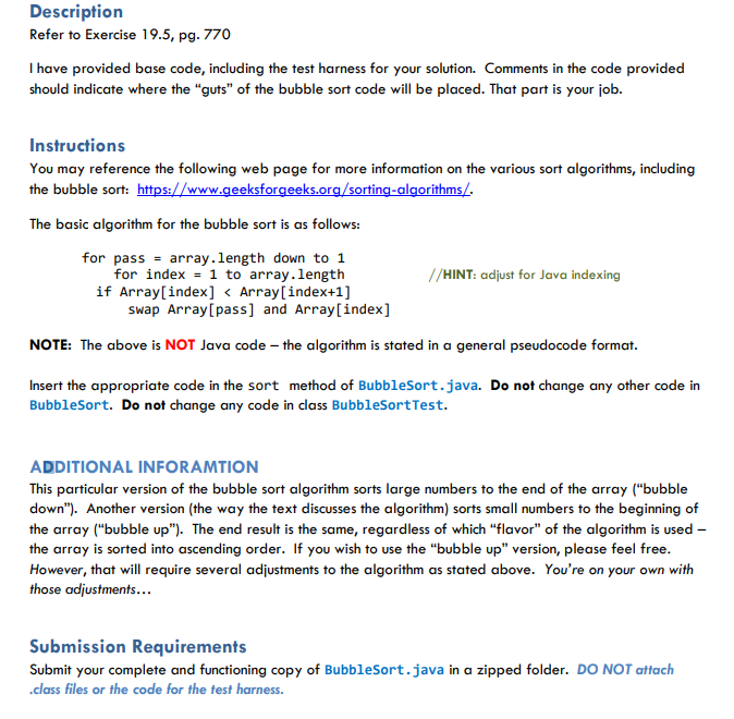 Java Program for Bubble Sort - GeeksforGeeks