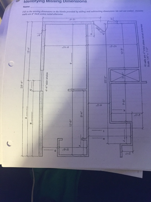 Dimensioning I Using an engineer's scale, draw the | Chegg.com