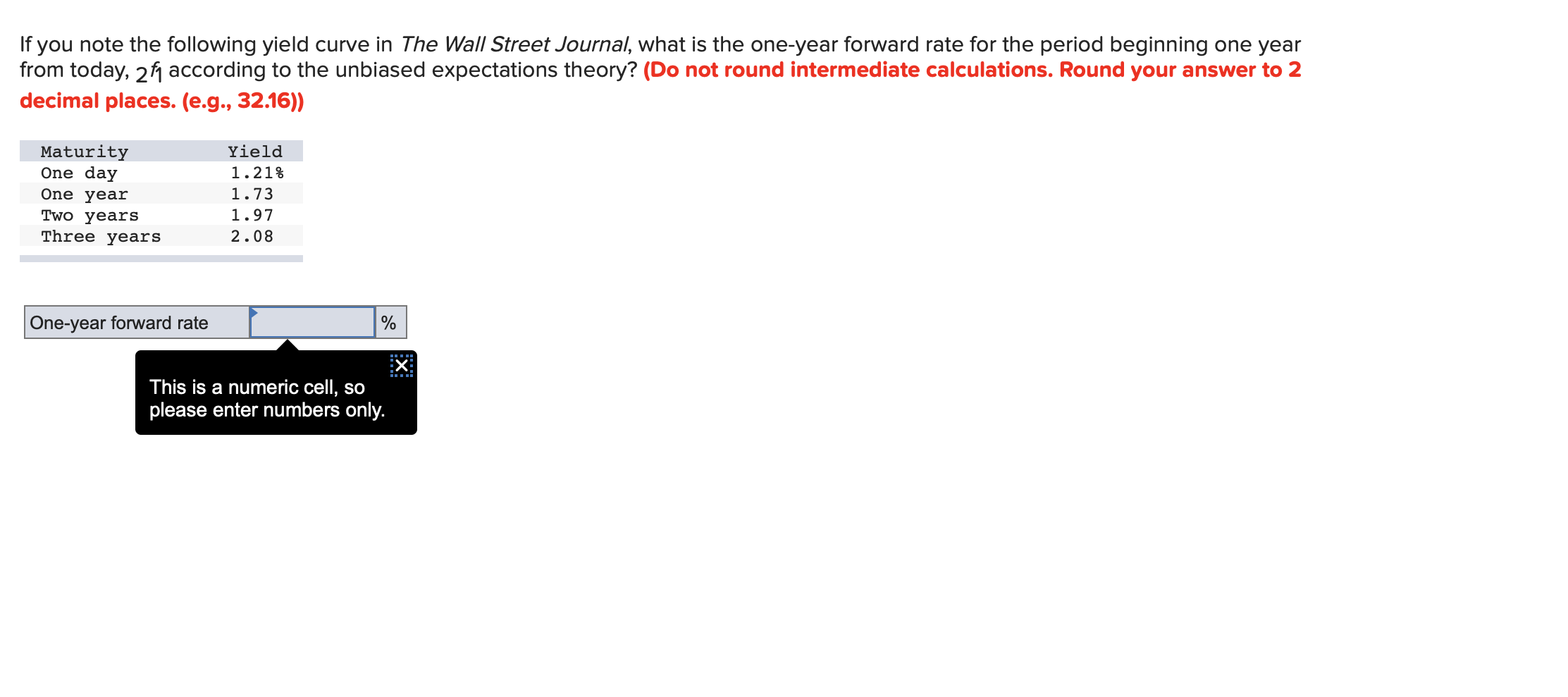 Solved If you note the following yield curve in The Wall | Chegg.com