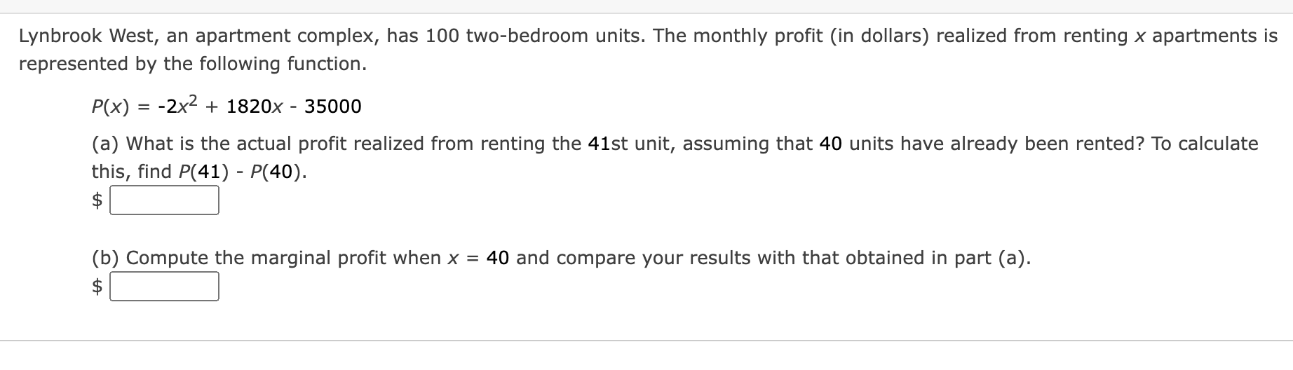 Solved Lynbrook West, an apartment complex, has 100