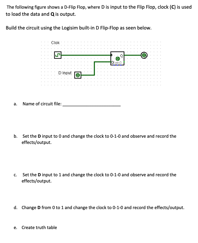 Solved The following figure shows a D-Flip Flop, where D is | Chegg.com
