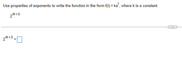 Solved Use properties of exponents to write the function in | Chegg.com