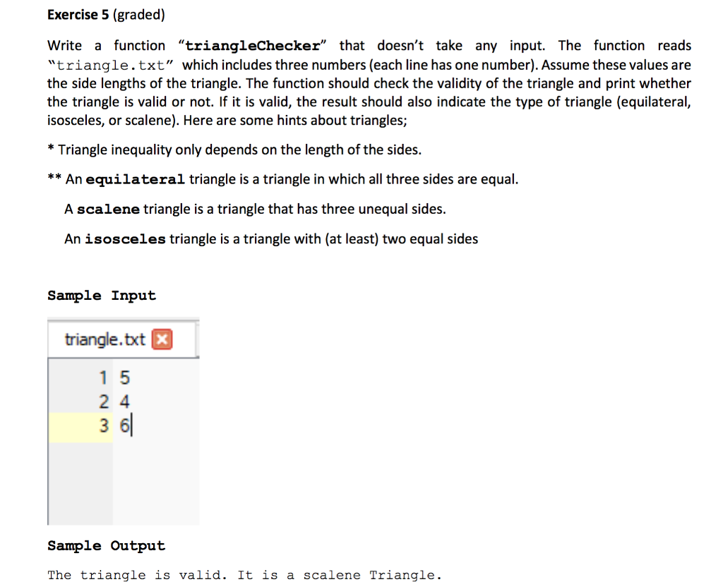 Solved Exercise 5 (graded) Write a function | Chegg.com