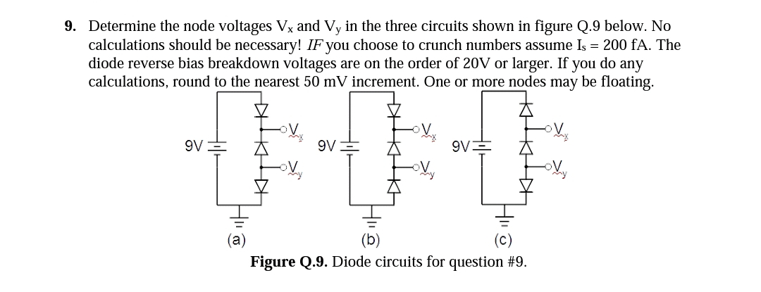 Solved 9. Determine the node voltages Vx and Vy in the three | Chegg.com