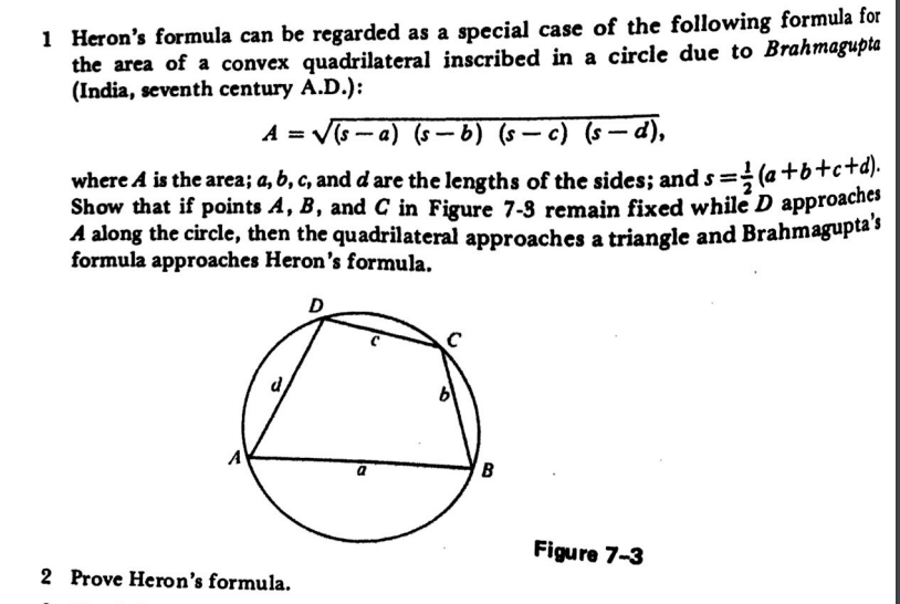 Solved - i Heron's formula can be regarded as a special case | Chegg.com