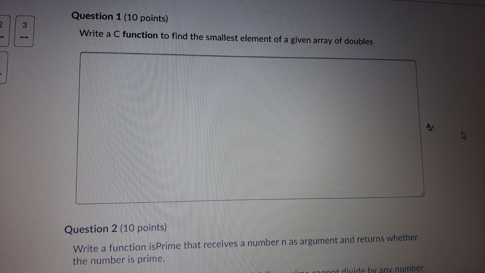 Solved 2 3 Question 1 (10 points) Write a C function to find | Chegg.com