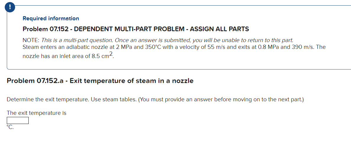 Solved ! Required Information Problem 07.152 - DEPENDENT | Chegg.com