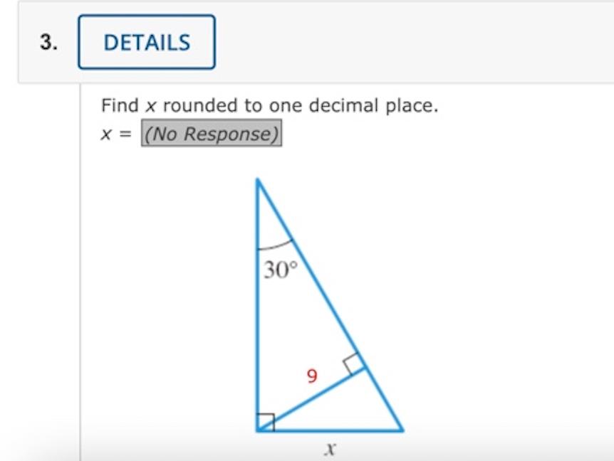 Find \( x \) rounded to one decimal place.