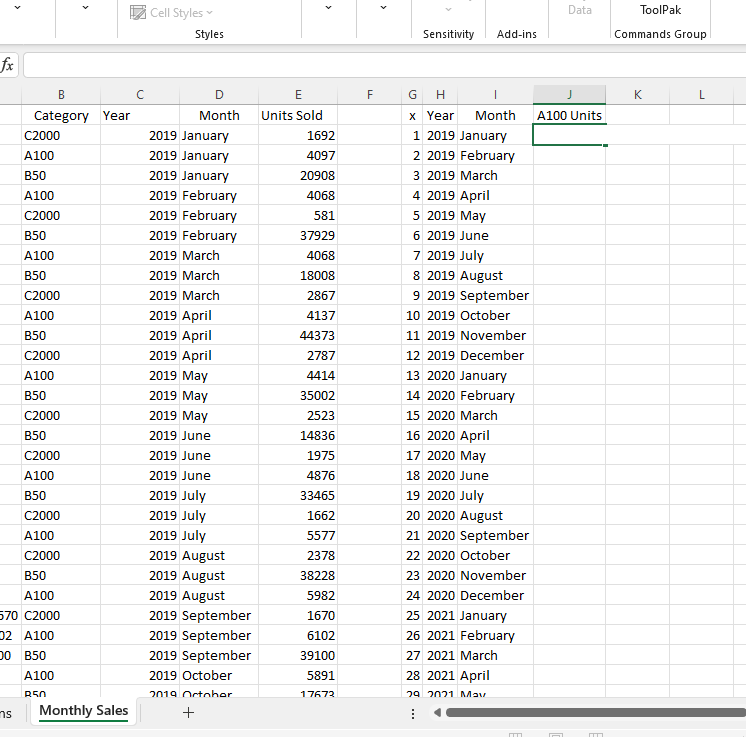 Solved Need an excel formula that will determine the units | Chegg.com