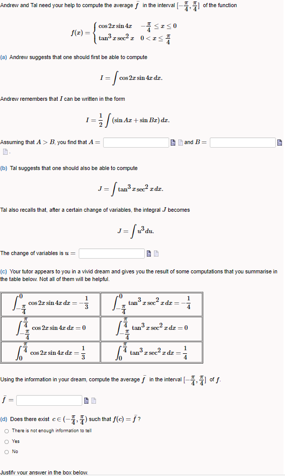 Solved Andrew and Tal need your help to compute the average | Chegg.com
