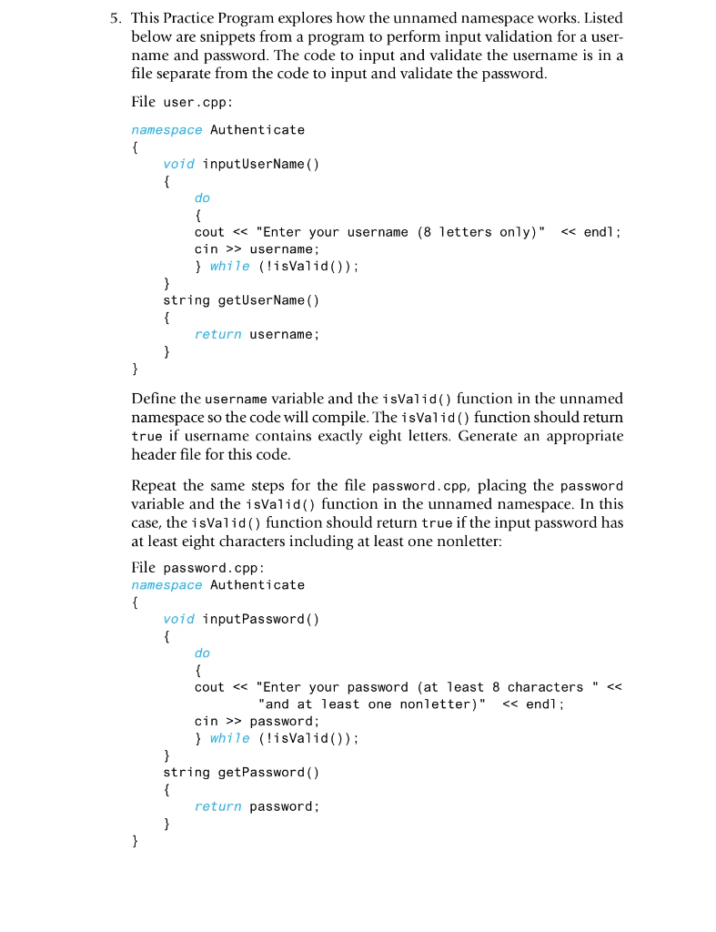 5. This Practice Program explores how the unnamed | Chegg.com