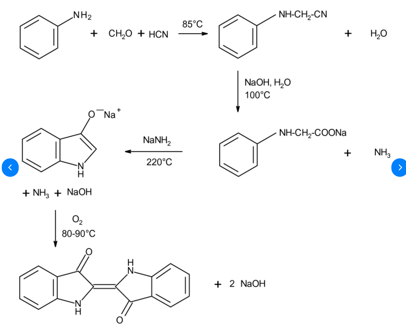 +CH2O+HCN 85∘C +H2O ←220∘CNaNH2 +NH3+NaOH +2NaOH | Chegg.com