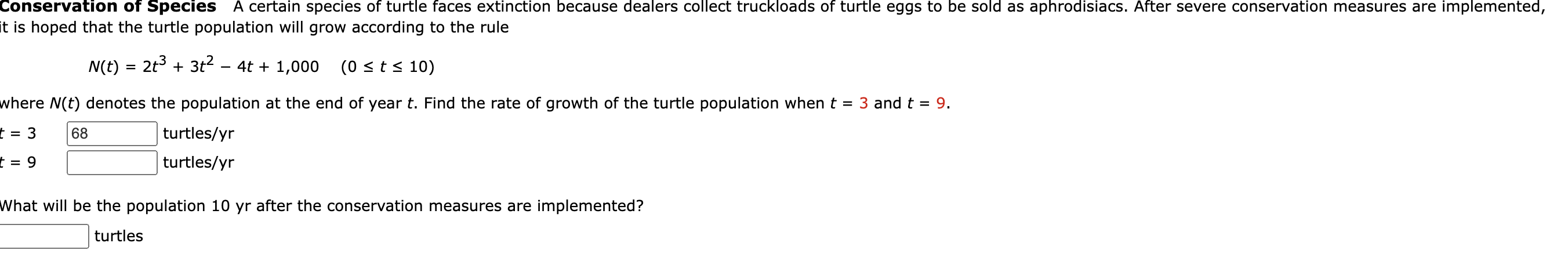 Solved It Is Hoped That The Turtle Population Will Grow Chegg Com   PhpoV8Xi6