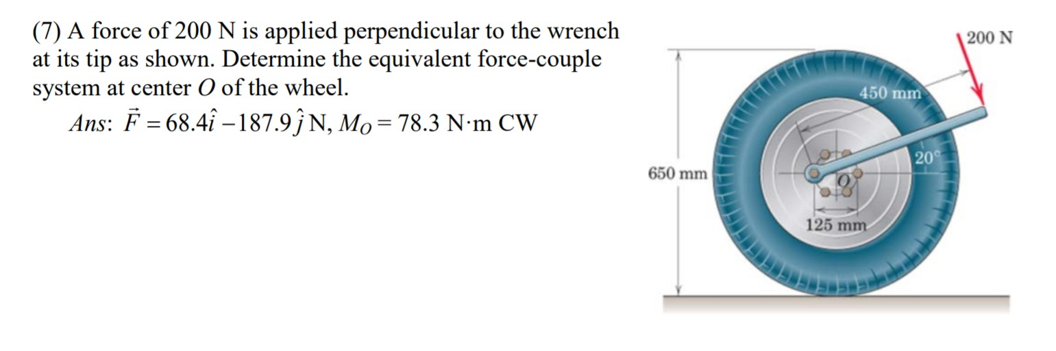 Solved 200 N (7) A force of 200 N is applied perpendicular | Chegg.com