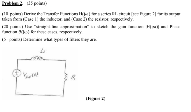 Solved (10 points) Derive the Transfer Functions H(jω) for a | Chegg.com
