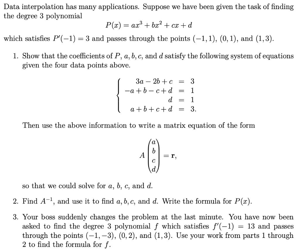 Solved Data Interpolation Has Many Applications Suppose We Chegg Hot Sex Picture 0533