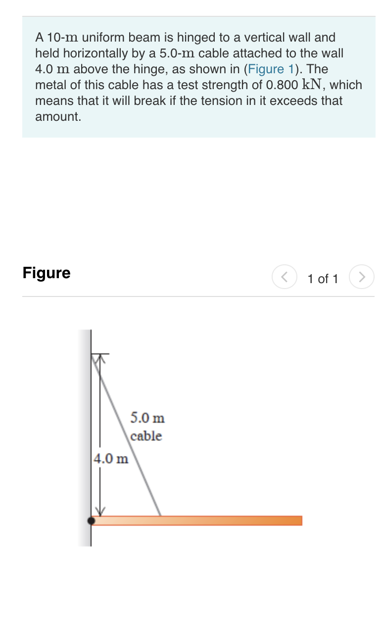 Solved A.) What is the heaviest beam that the cable can