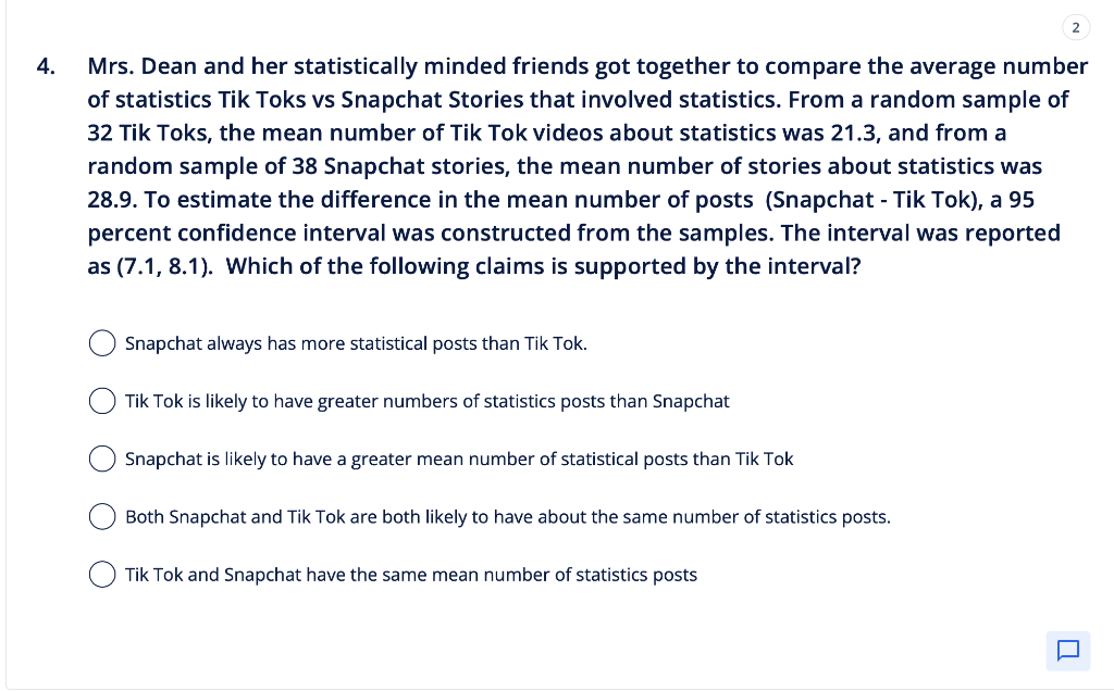 Solved Mrs Dean And Her Statistically Minded Friends Got