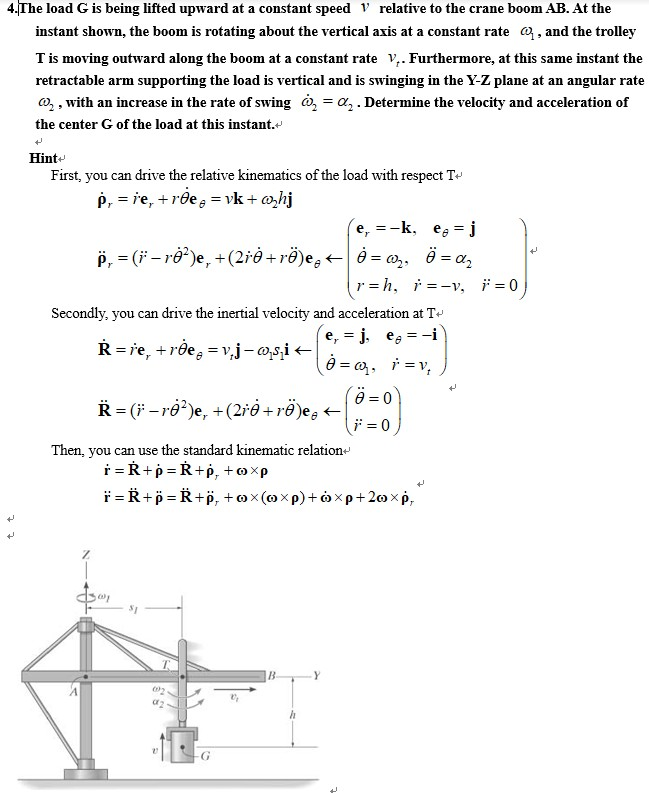 Solved 4 The Load G Is Being Lifted Upward At A Constant Chegg Com