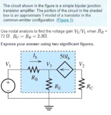 Solved The circult shown in the figure is a simple bipolar | Chegg.com