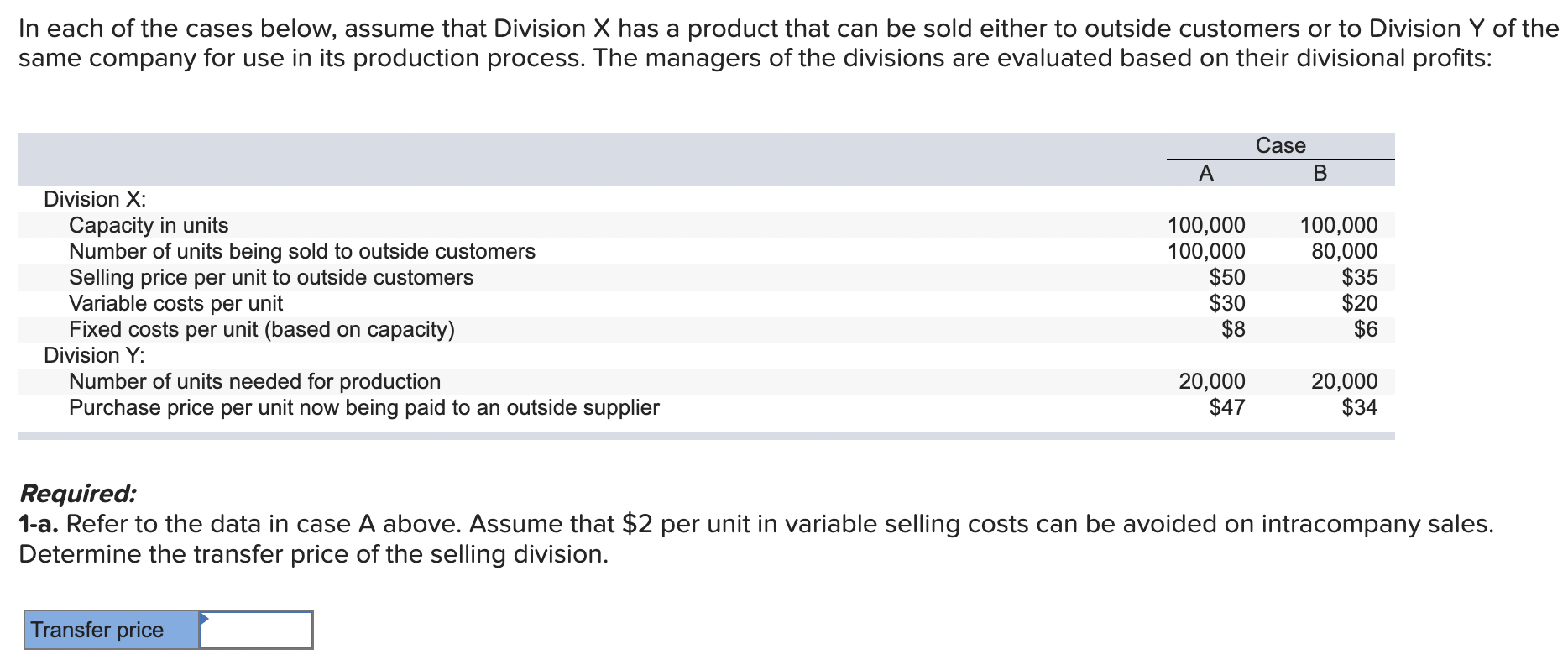 solved-in-each-of-the-cases-below-assume-that-division-x-chegg