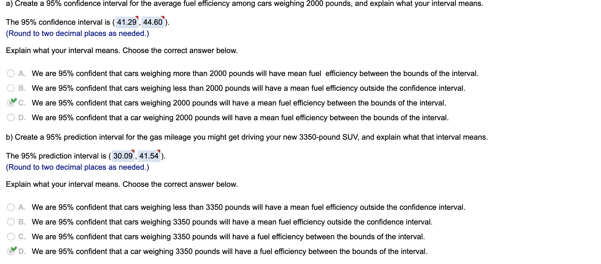 a) Create a 95% confidence interval for the average | Chegg.com