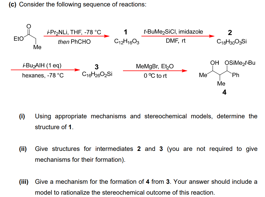 (c) Consider The Following Sequence Of Reactions: 0∘C | Chegg.com