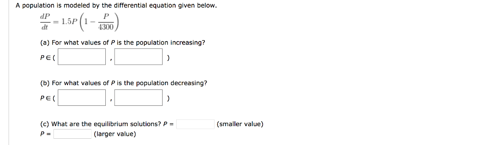 Solved A population is modeled by the differential equation | Chegg.com
