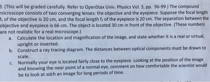 Solved The Compound Microscope Consists Of Two Converging Chegg