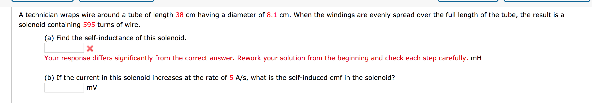 Solved A technician wraps wire around a tube of length 38 cm | Chegg.com