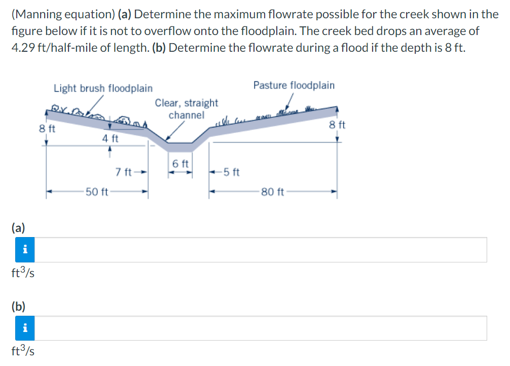 Solved (Manning Equation) (a) Determine The Maximum Flowrate | Chegg.com