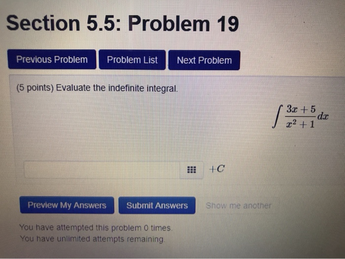 Solved Section 5.5: Problem 19 Previous Problem Problem List | Chegg.com