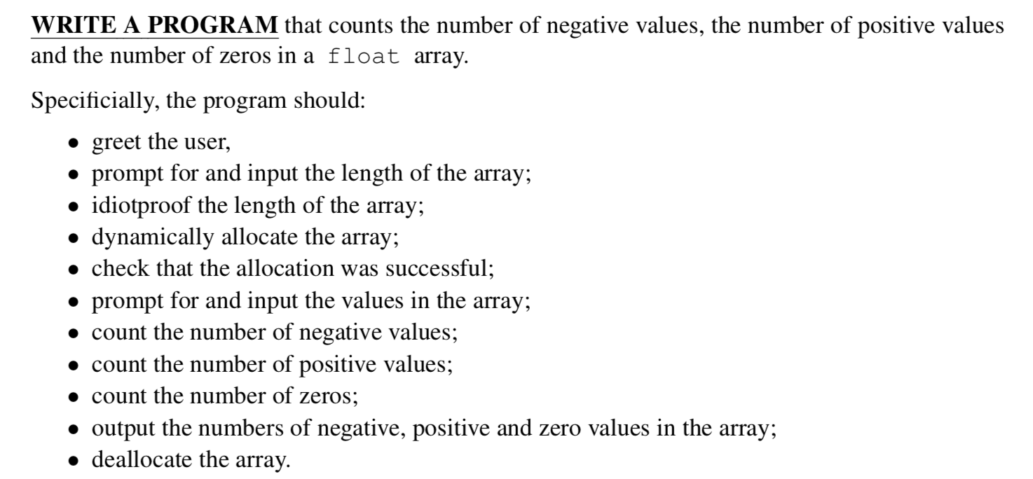Solved WRITE A PROGRAM that counts the number of negative | Chegg.com image.