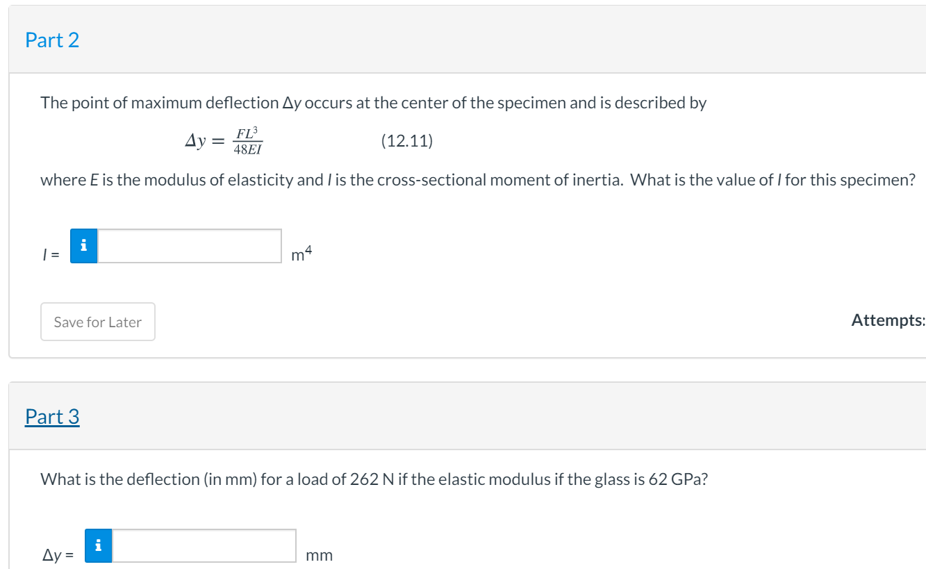 Solved A three-point bending test is performed on a glass | Chegg.com