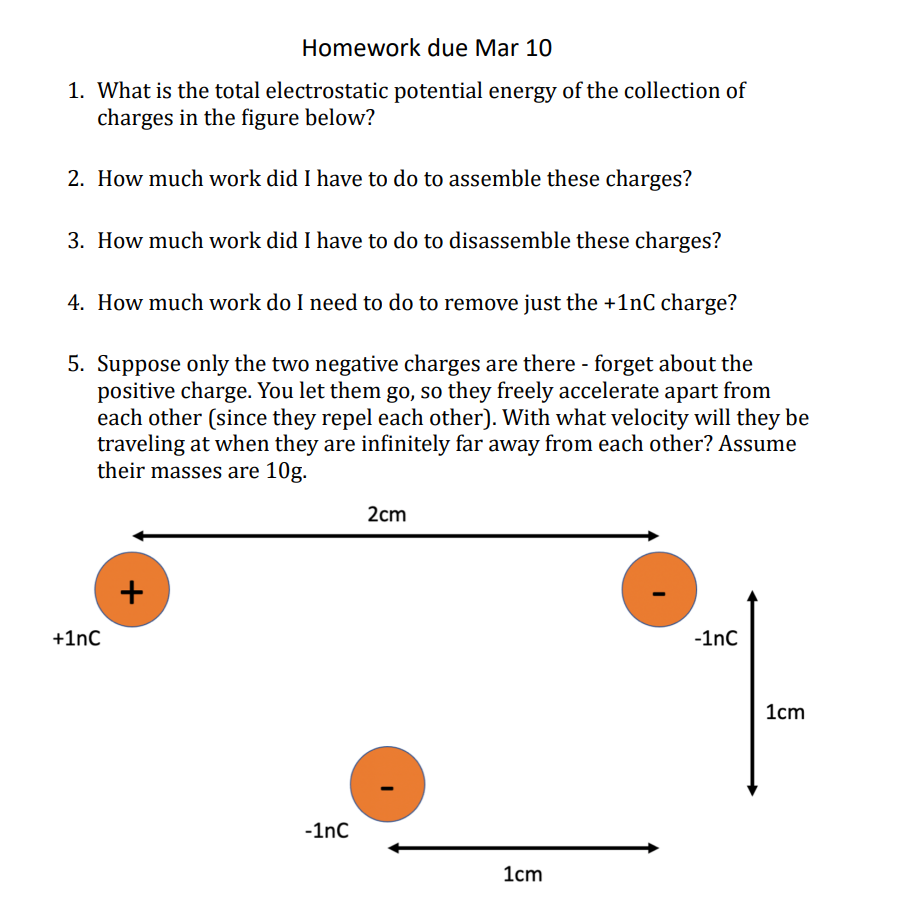 Solved What is the total electrostatic potential energy of | Chegg.com