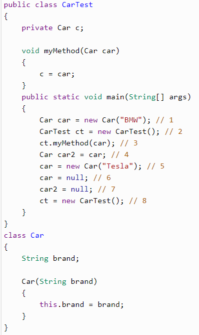 Solved Consider the following code. After what line the car | Chegg.com
