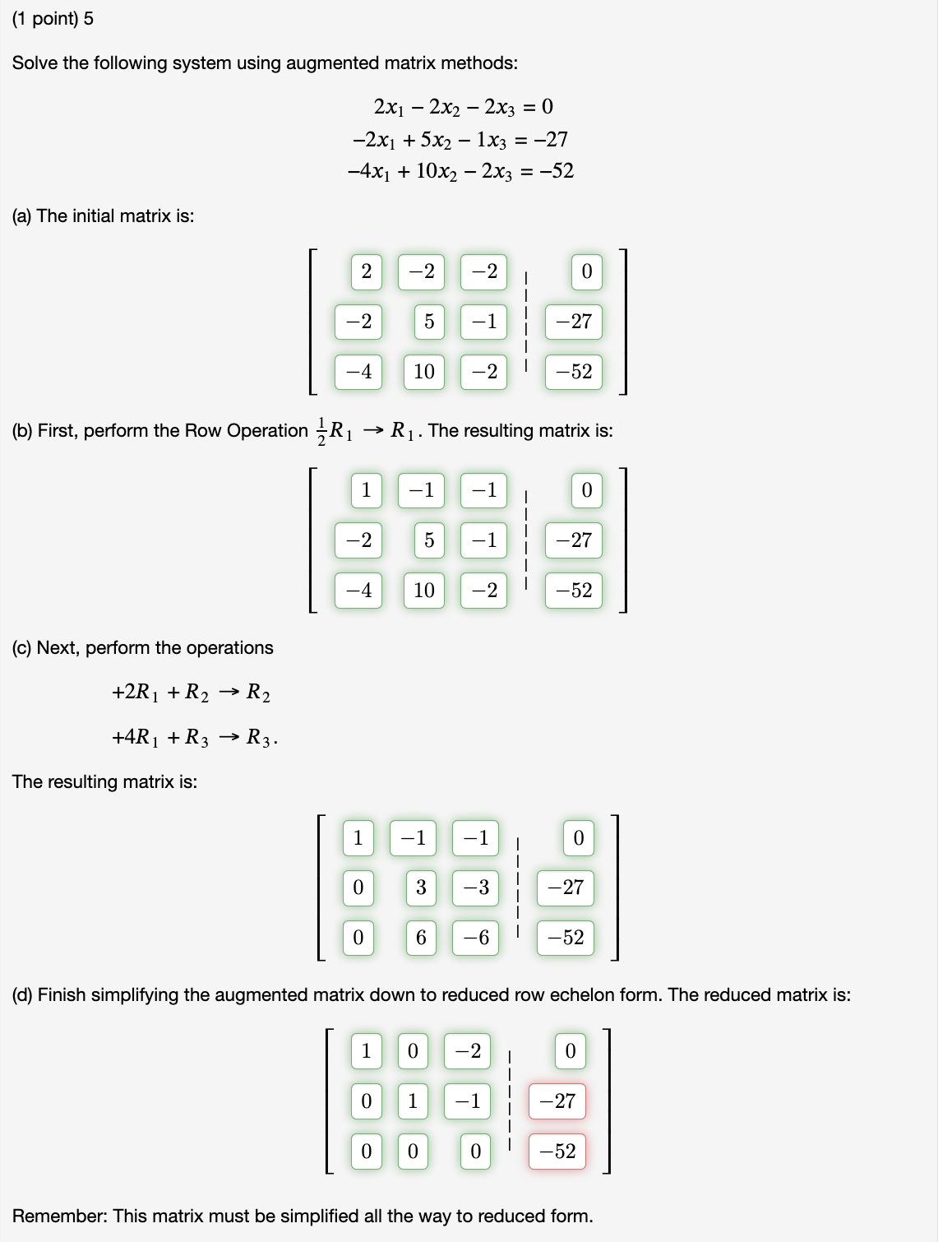 Solved Solve The Following System Using Augmented Matrix | Chegg.com