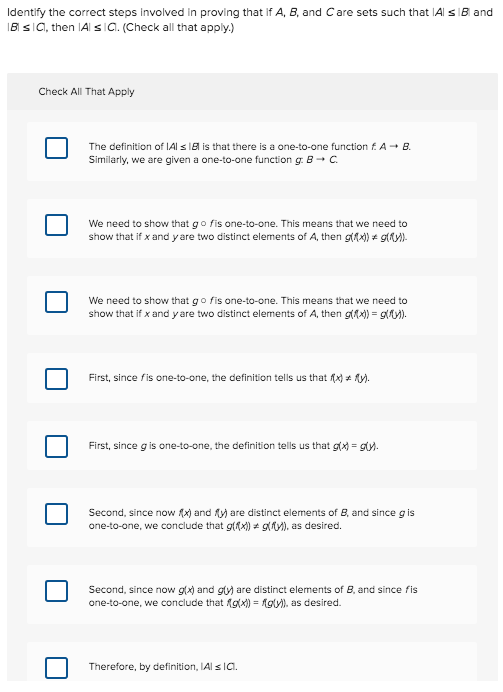 Solved Identify The Correct Steps Involved In Proving | Chegg.com