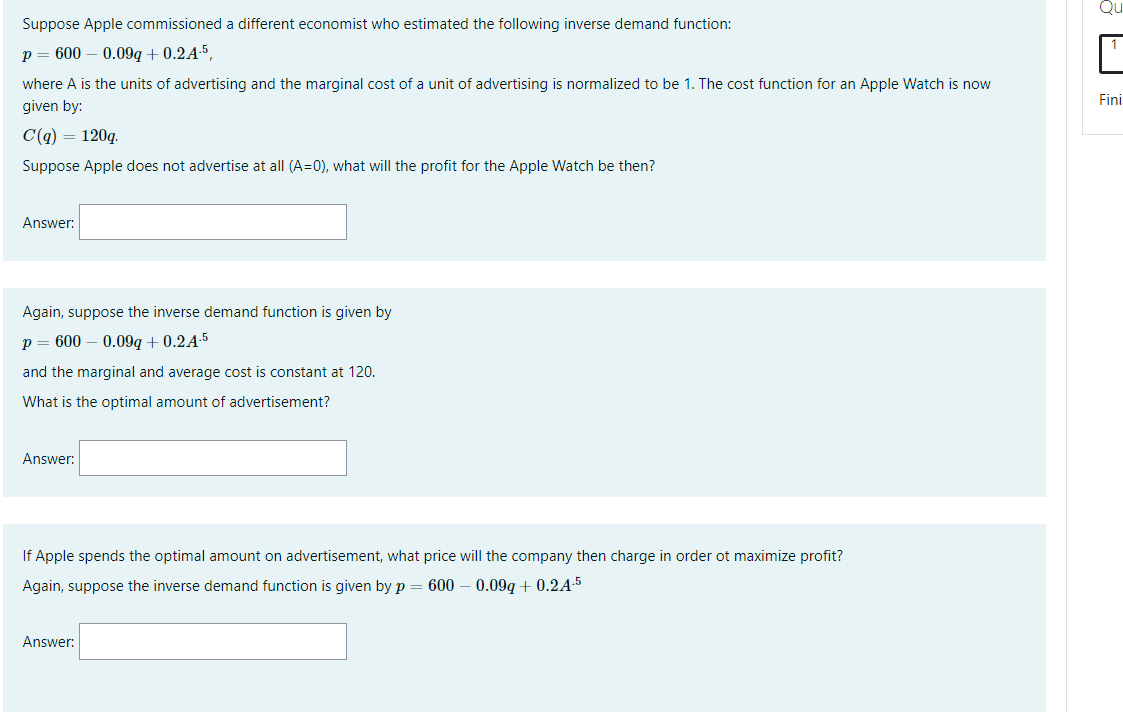 Solved Suppose Apple Commissioned A Different Economist Who | Chegg.com