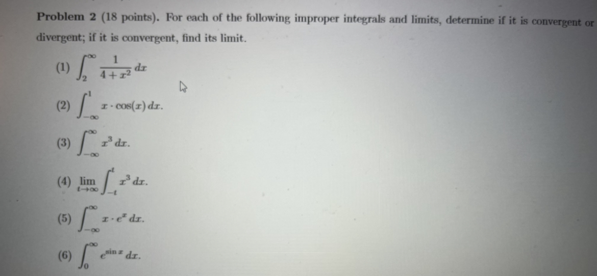 Solved Problem 2 (18 Points). For Each Of The Following | Chegg.com