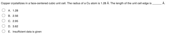 Solved Copper crystallizes in a face-centered cubic unit | Chegg.com