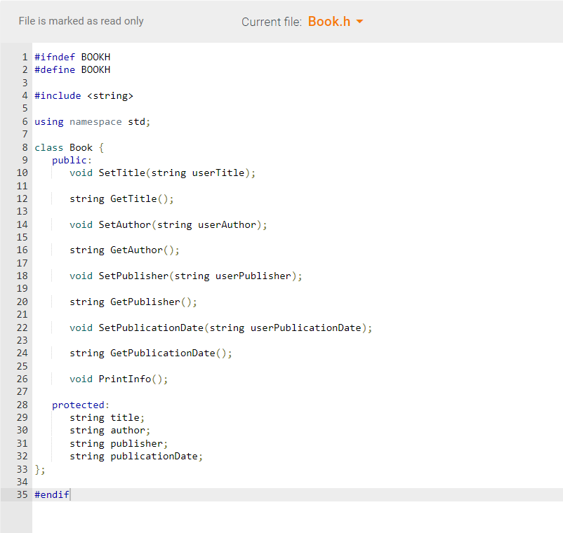 Solved Given main 0 and a base Book class, define a derived | Chegg.com