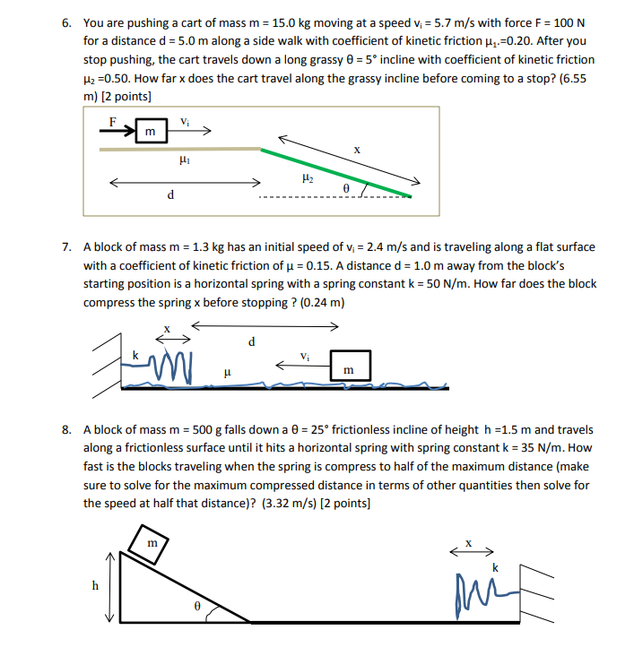 Solved Physics Energy Conservation The answers are in | Chegg.com