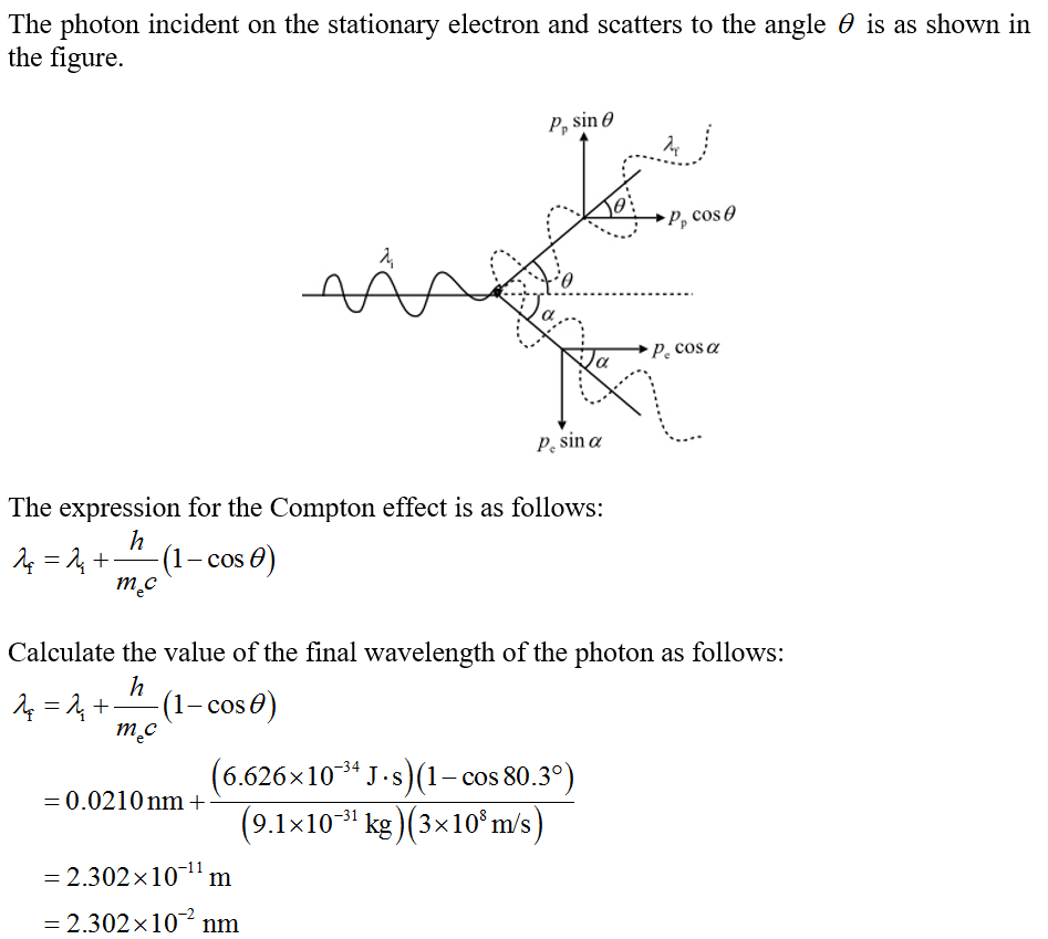 A photon, moving in the +x-direction, scatters off a free stationary ...